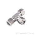 DOUBLE FERRULE COMPRESSION FITTING STAINLESS STEEL TUBE FITTING TEE UNION Factory